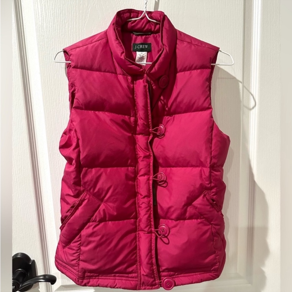 J. Crew Hot Pink Rasberry Puffer Vest